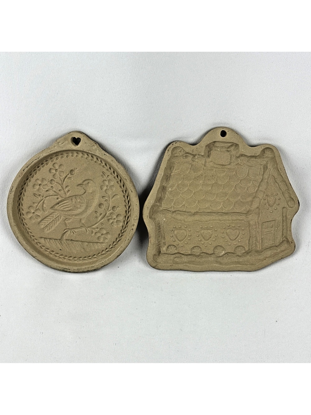 Vintage 1980's Brown Bag Cookie Art Molds Gingerbread House and Bird